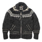 Fair Isle #3 Ireland Zipper Cardigan - Ox Grey