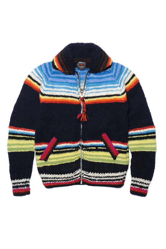 Serape Zipper Cardigan - Navy