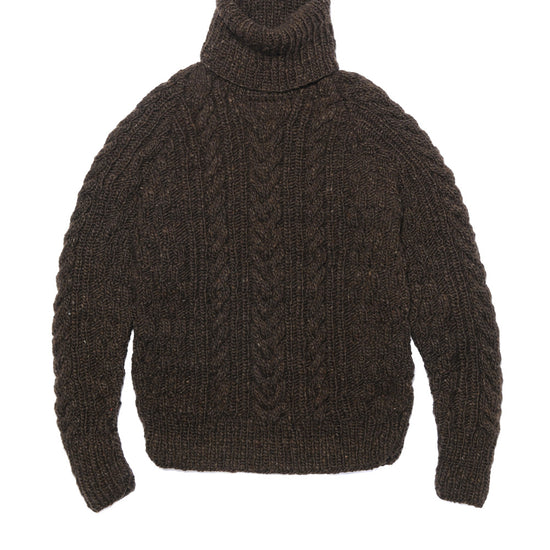 Fisherman Turtleneck Pullover - Chocolate