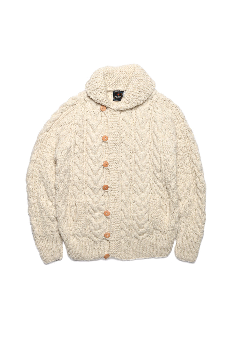 Fisherman Loop Button Cardigan - Ivory