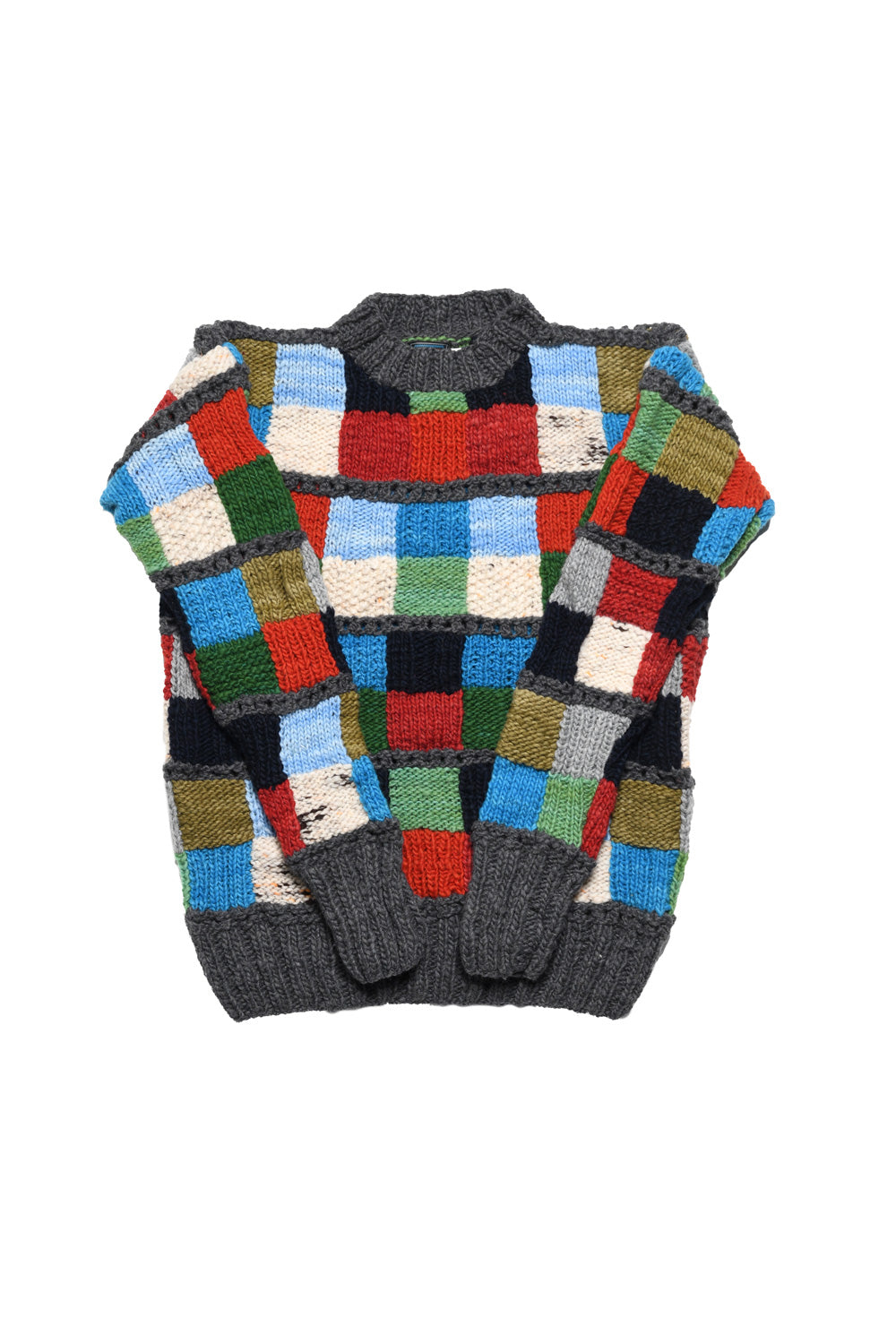 Sampler Squares Pullover - Grey
