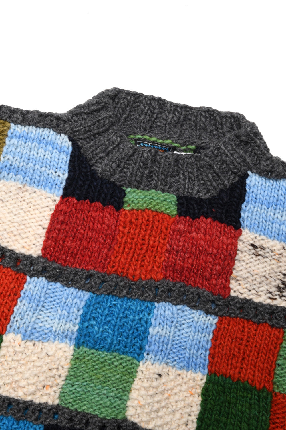 Sampler Squares Pullover - Grey