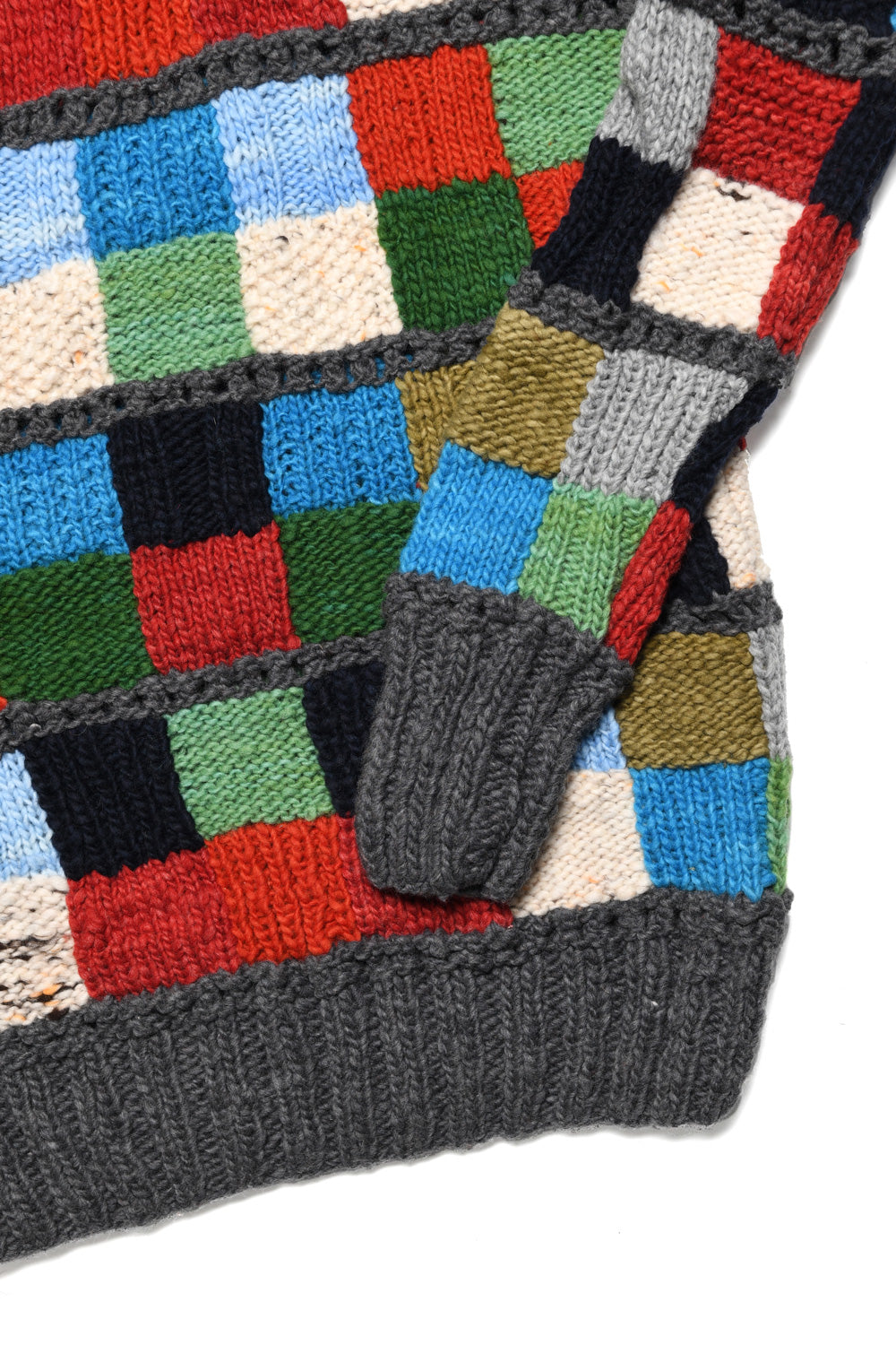 Sampler Squares Pullover - Grey
