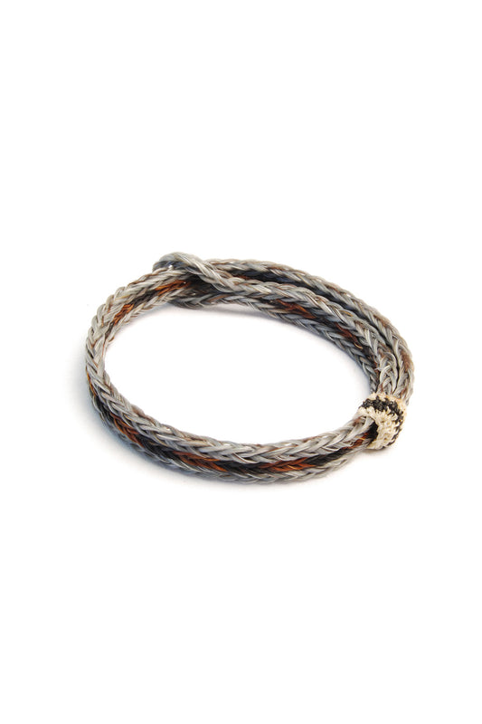 Braided Horsehair Bracelet - #21 BLK/BWN/GREY