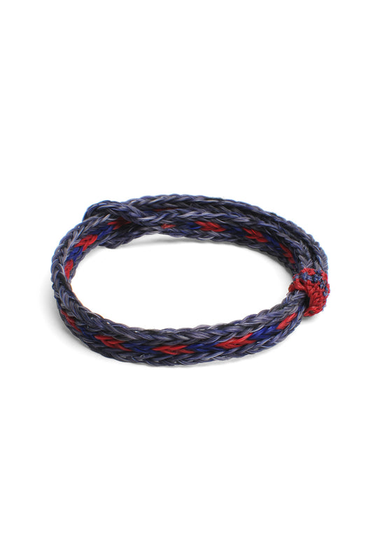 Braided Horsehair Bracelet - #26 BLU/RED/LT.INDIGO