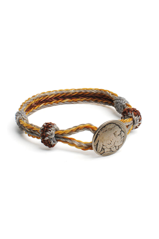 Concho Bracelet - #28 GREY/GLD/BWN
