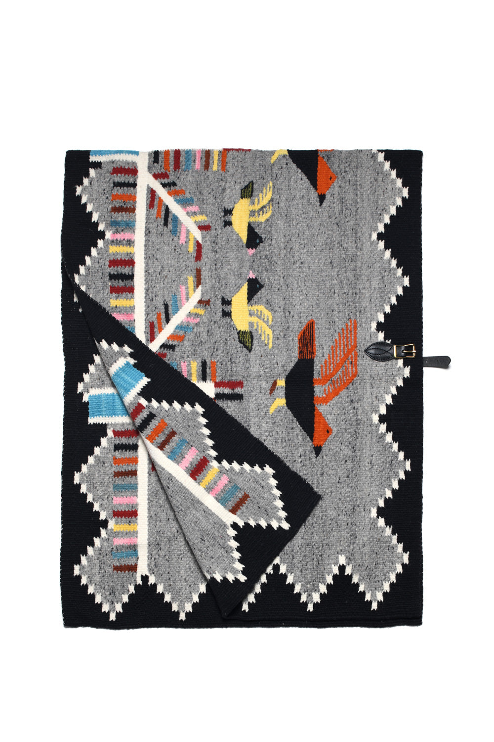 Merino Wool Blanket Poncho - Navajo Birds