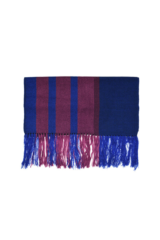 Design J Scarf - Black x Royal [Narrow]