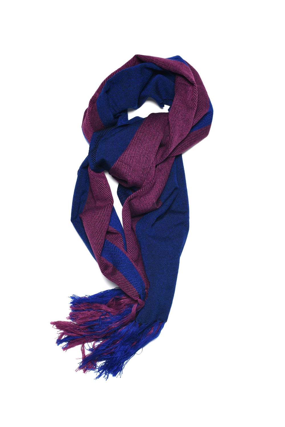 Design J Scarf - Black x Royal [Narrow]