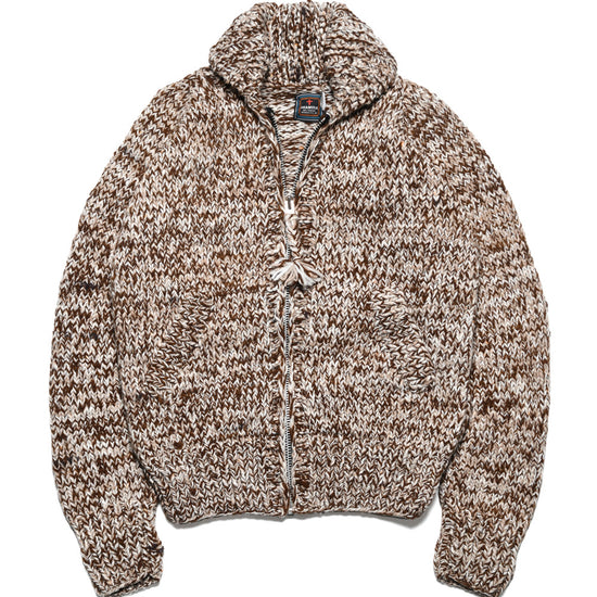 Mix #2 Heather Zipper Cardigan - Brown Mix