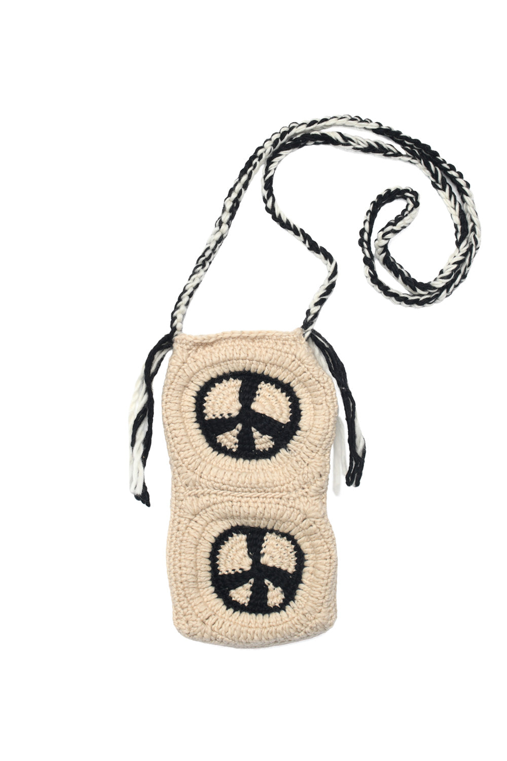 Peace Crochet Pocket Bag - Tan