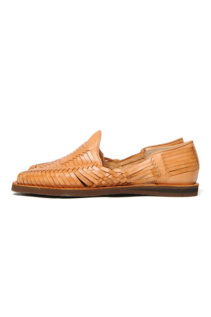 Side profile of artisan-crafted leather huarache Chamula sandal for men