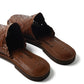 Rear view of Chamula’s huarache showing heel stitching and slip-on shape