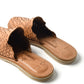 Rear view of Chamula’s huarache showing heel stitching and slip-on shape