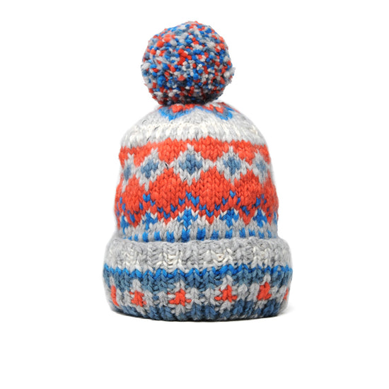 Double Cuff Cap Fair Isle #3 - Pearl Grey #3