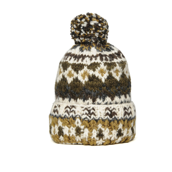 Double Cuff Cap Fair Isle #3 - Ivory #4