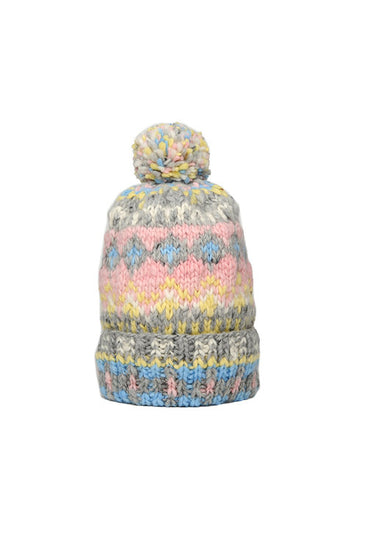Double Cuff Cap, Fair Isle #3 - Pearl Grey #4