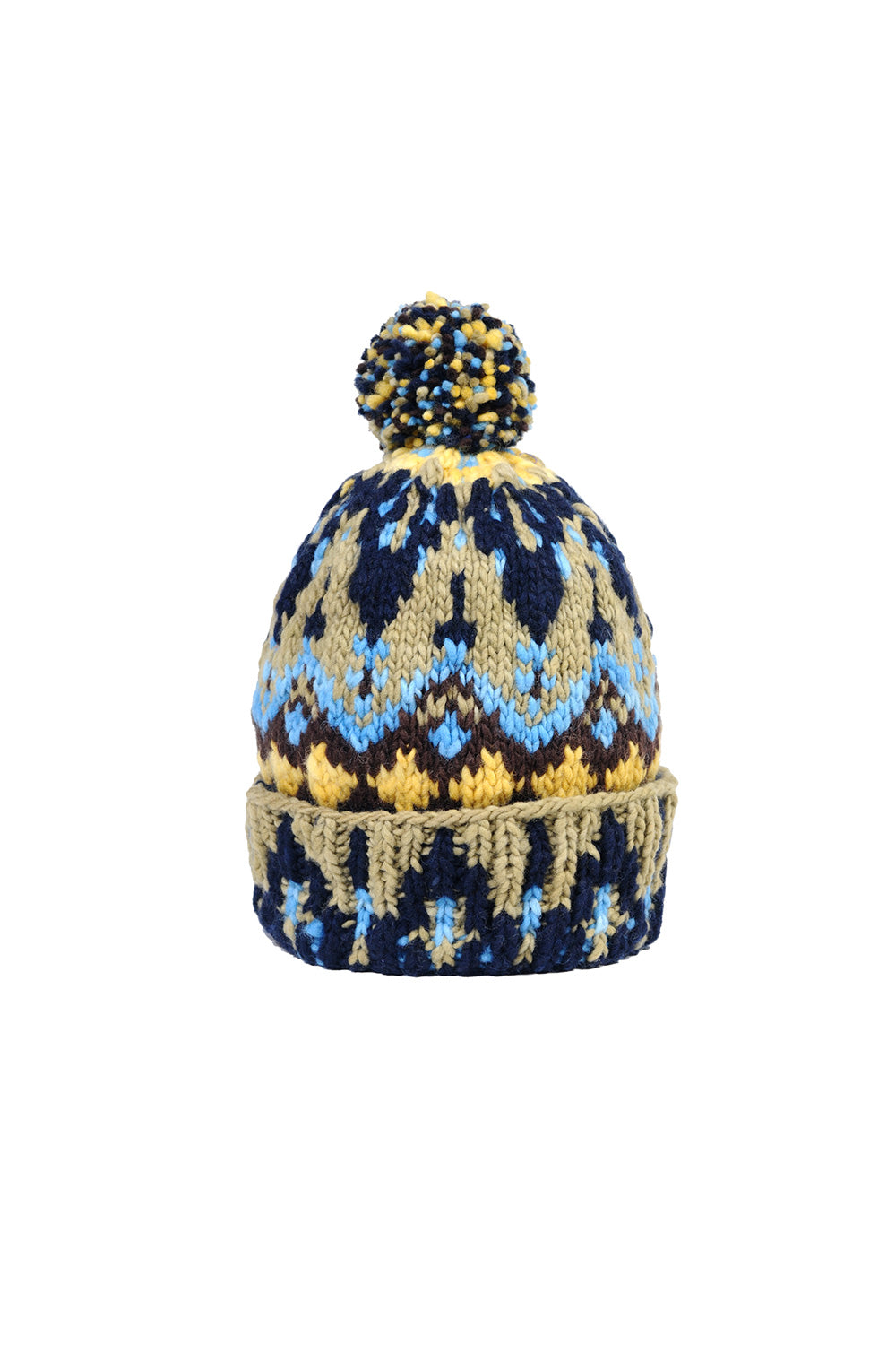 Double Cuff Cap Fair Isle #7 - Navy