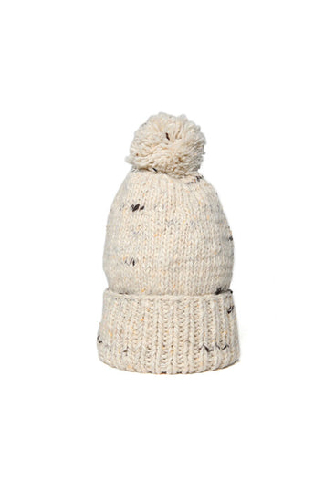 Double Cuff Cap, Thick Solid - Natural Heather
