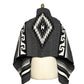 Merino Wool Blanket Poncho, Ruana Greca - Grey