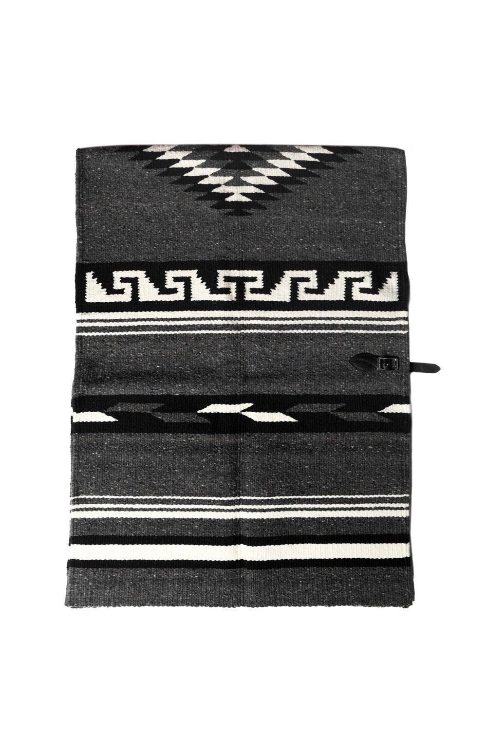 Merino Wool Blanket Poncho, Ruana Greca - Grey