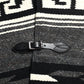 Merino Wool Blanket Poncho, Ruana Greca - Grey