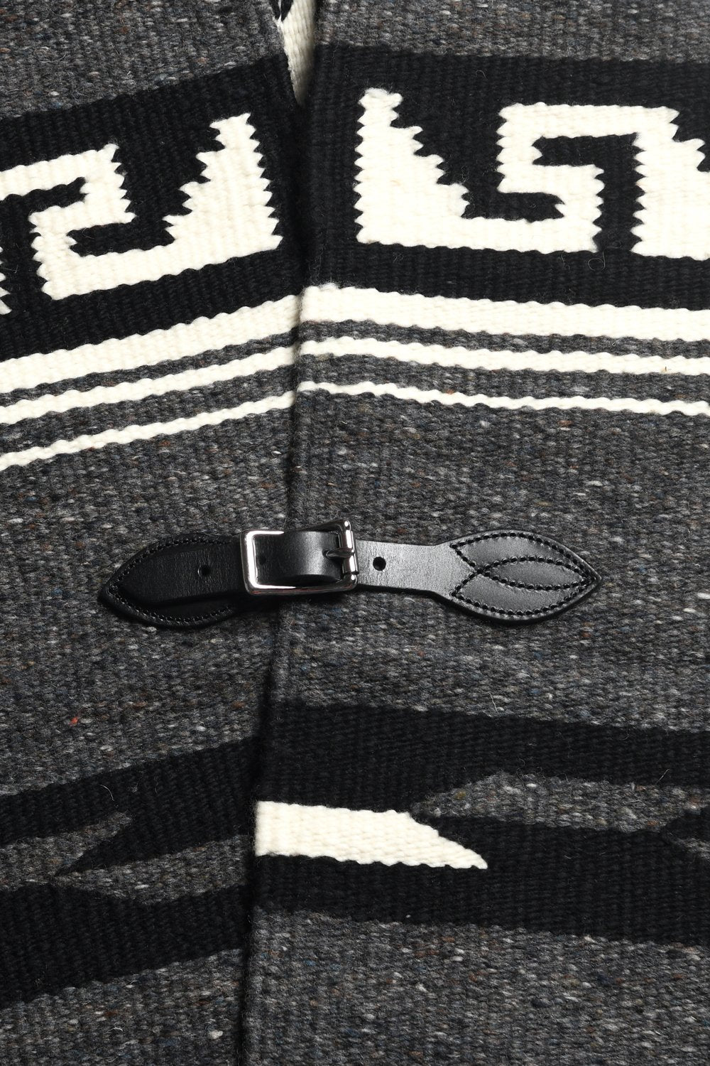 Merino Wool Blanket Poncho, Ruana Greca - Grey