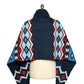 Merino Wool Blanket Poncho, Fair Isle #3 - Real Indigo