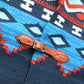 Merino Wool Blanket Poncho, Fair Isle #3 - Real Indigo