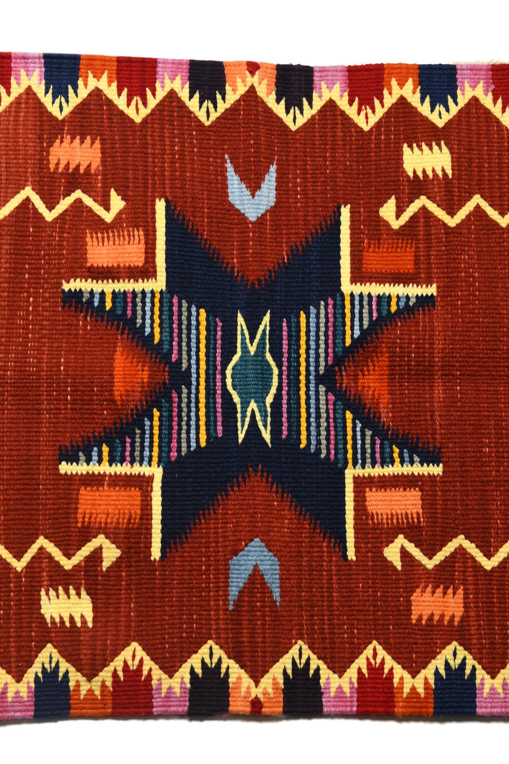 Merino Wool Blanket Poncho, Antique Star  - Royal