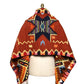 Merino Wool Blanket Poncho, Antique Star  - Royal