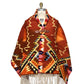Merino Wool Blanket Poncho, Antique Star  - Royal