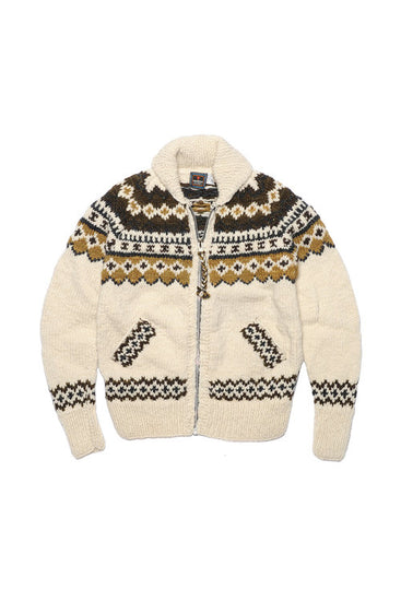 Fair Isle #3 Zipper Cardigan - Ivory #4