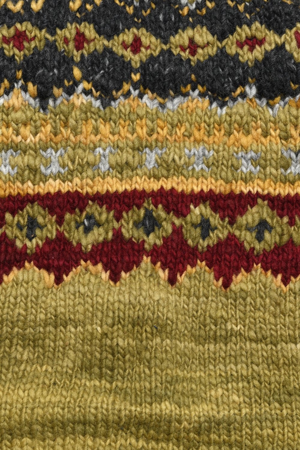 Fair Isle #3 Zipper Cardigan - Dk. Alfalfa