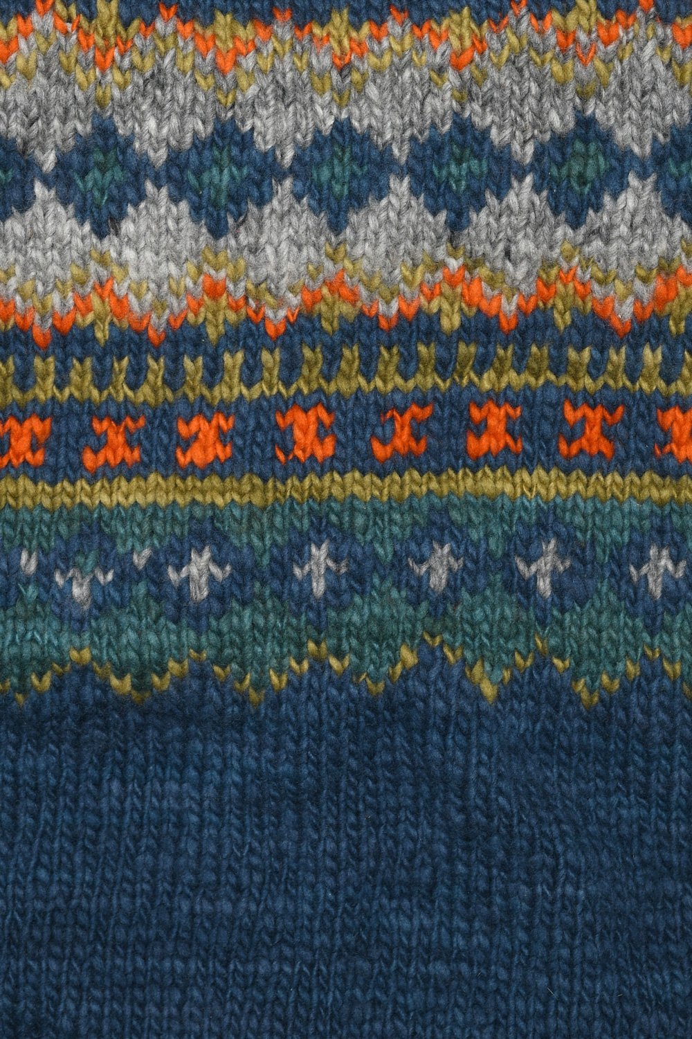 Fair Isle #3 Zipper Cardigan - Dk. real Indigo