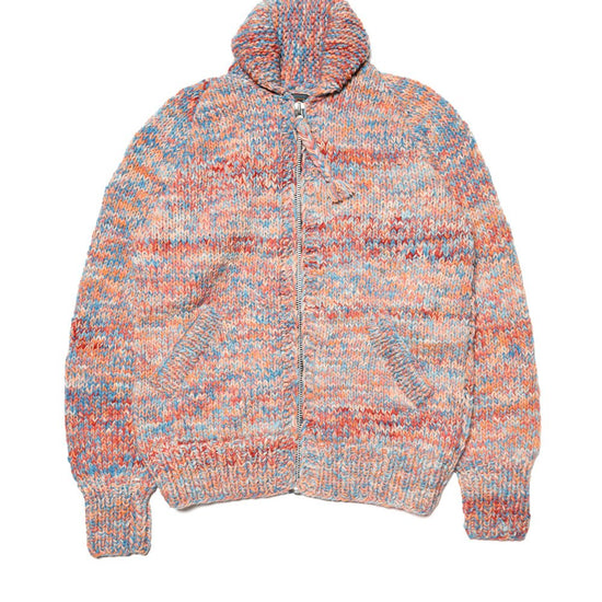 Mix Heather Zipper Cardigan - Heather Med Turq Mix