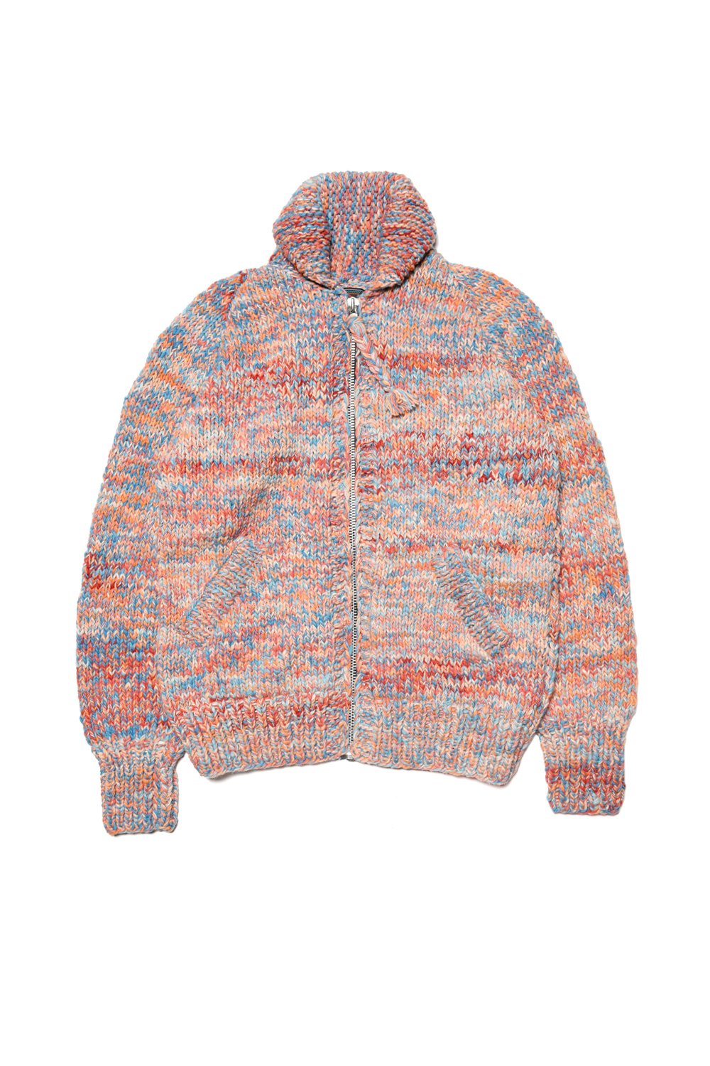 Mix Heather Zipper Cardigan - Heather Med Turq Mix
