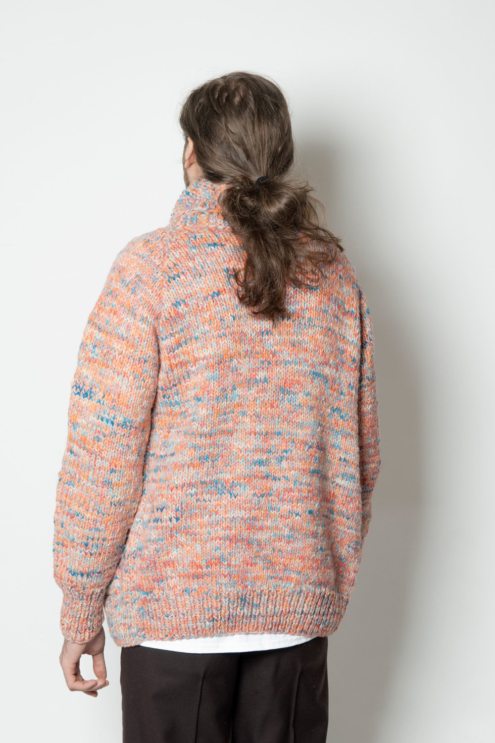 Mix Heather Zipper Cardigan - Heather Med Turq Mix