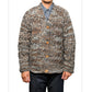 Mix Fisherman V Neck Cardigan - Dk Beige Mix