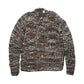 Mix Fisherman V Neck Cardigan - Ox Grey Mix