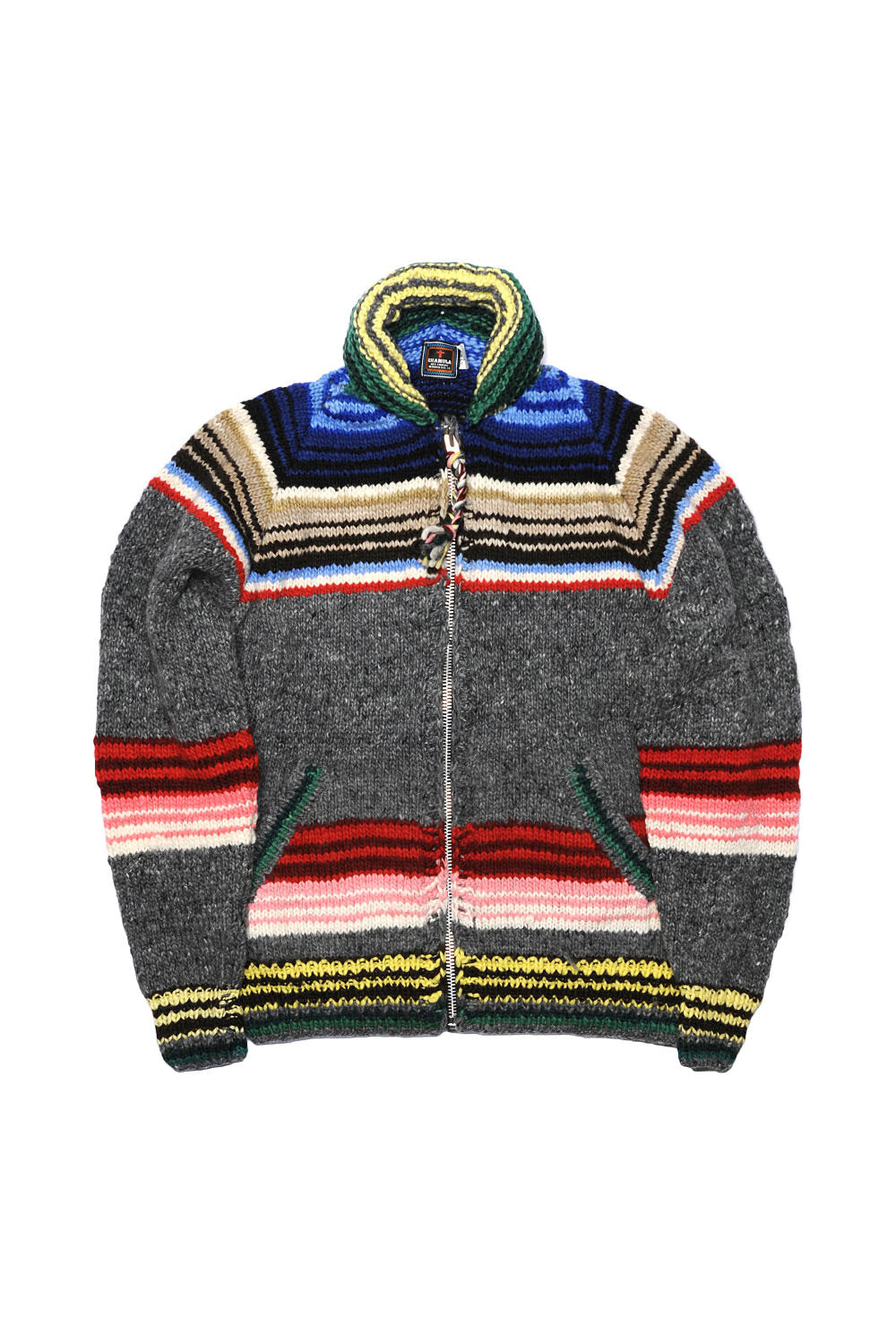 Serape Zipper Cardigan - Grey