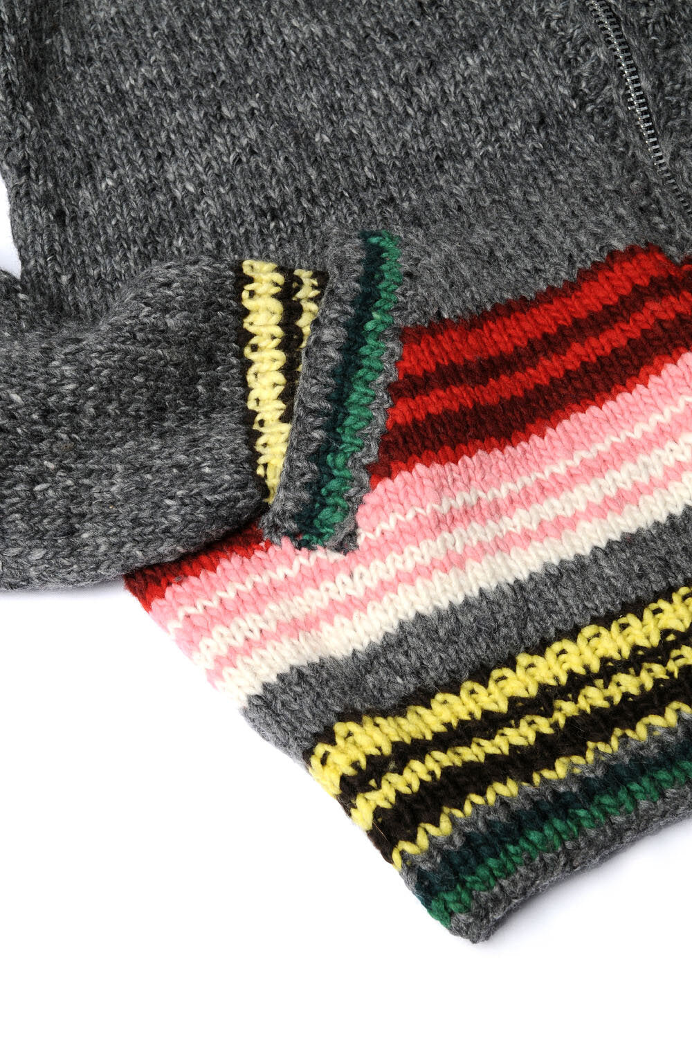 Serape Zipper Cardigan - Grey