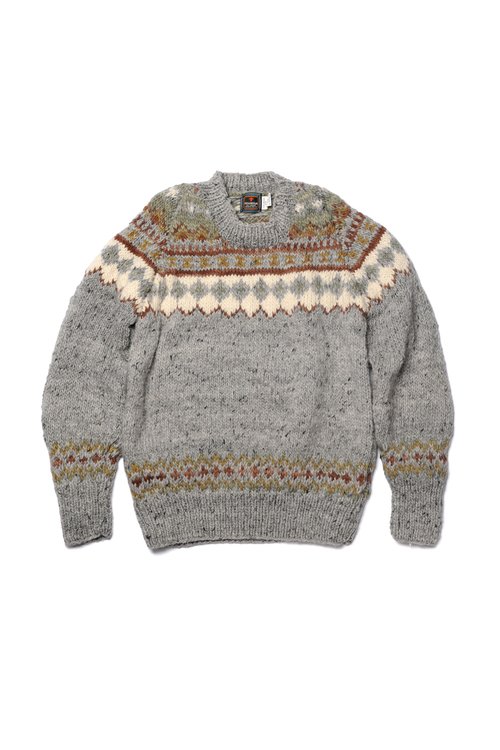 Fair Isle #3 Pullover - Pearl Grey