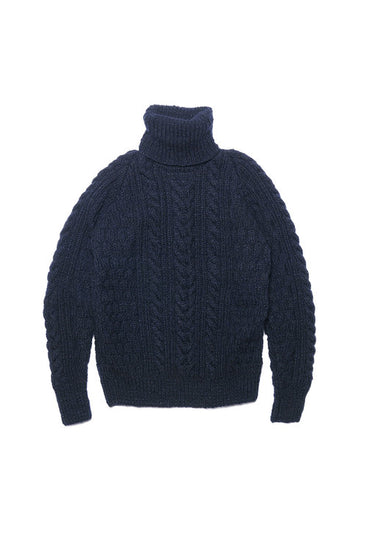 Fisherman Turtleneck Pullover - Dk. Navy