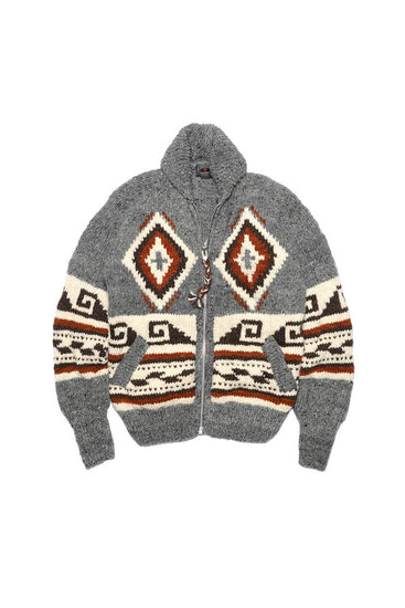 Greca Antigua Zipper Cardigan - Grey