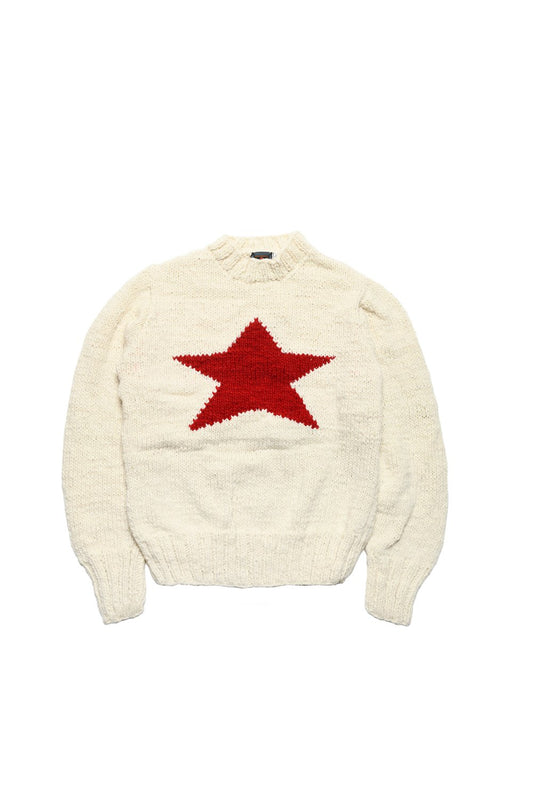 Star Pullover - Ivory x Red