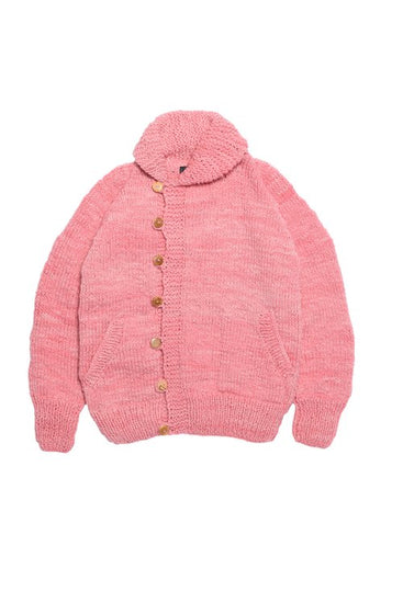 Shawl Collar Loop Button Cardigan - Lt. Pink