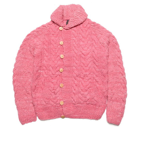 Fisherman Loop Button Cardigan - Lt. Pink