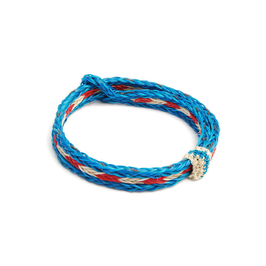 Braided Horsehair Bracelet - #13 RED/WHT/TURQ