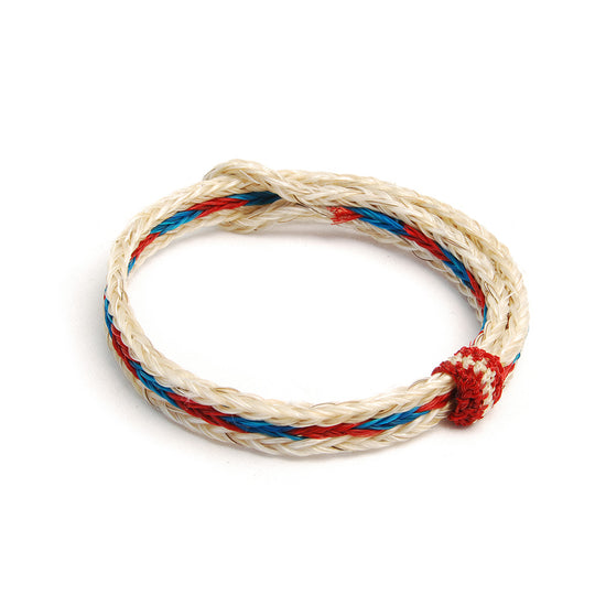 Braided Horsehair Bracelet - #14 RED/TURQ/WHT